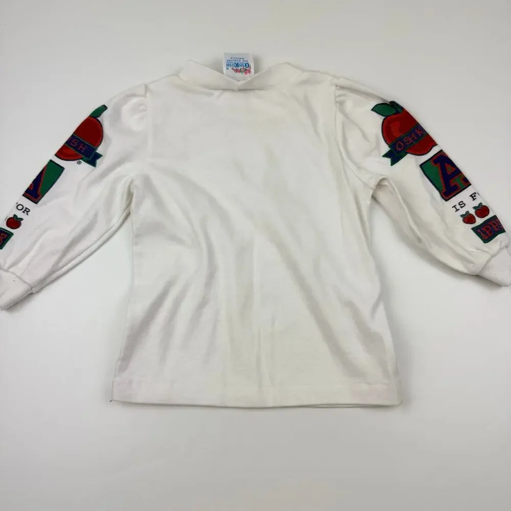 Vintage OshKosh Red Apple Jumper Dress & Shirt, Size 2T